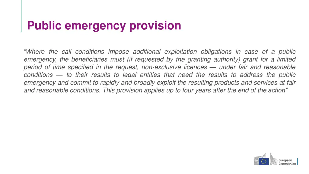 public emergency provision