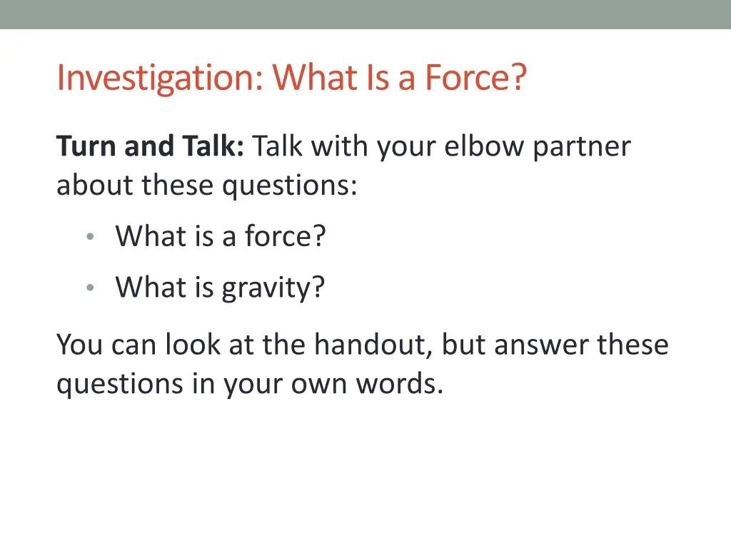 investigation what is a force