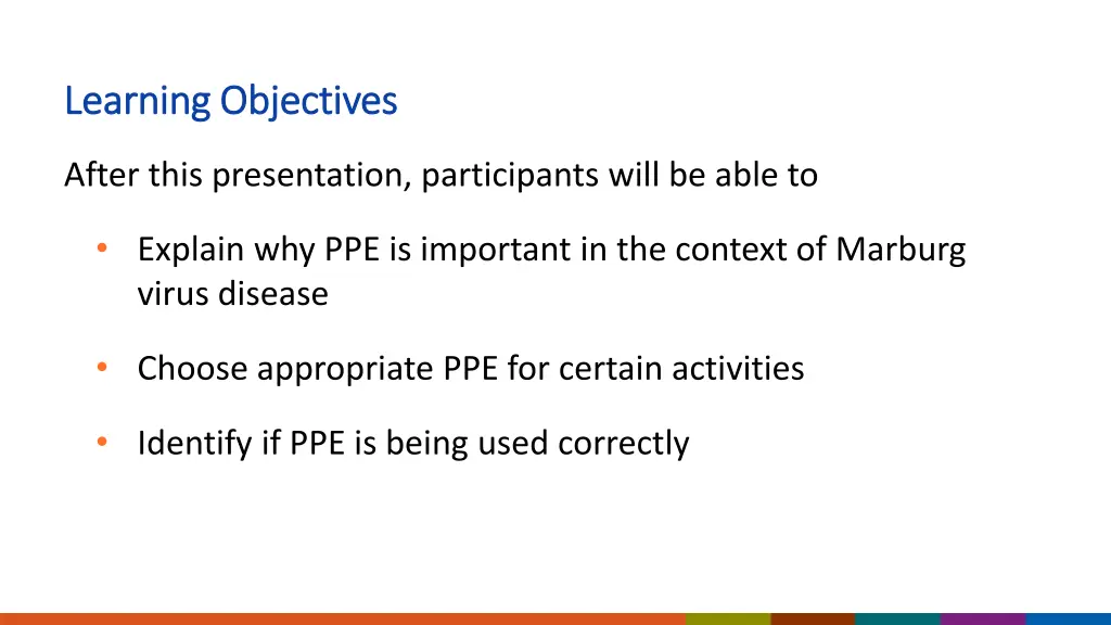 learning objectives learning objectives