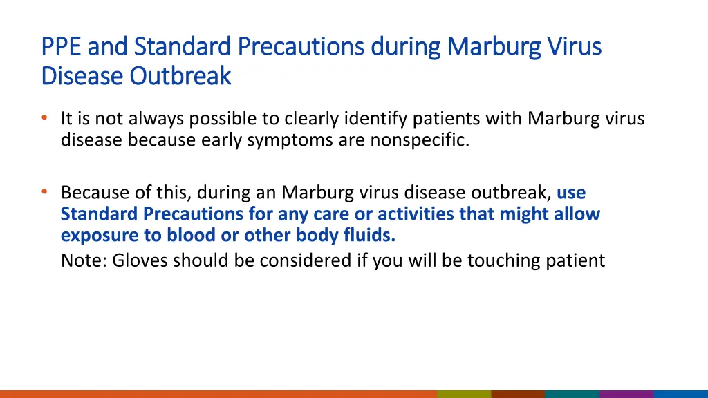 ppe and standard precautions during marburg virus