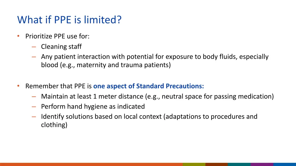 what if ppe is limited