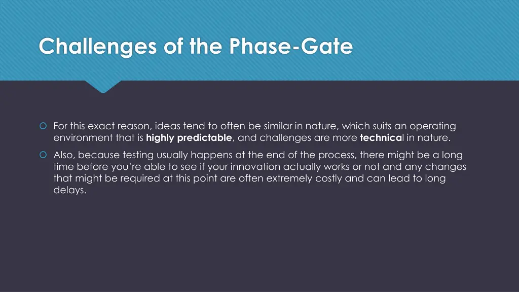 challenges of the phase gate 1