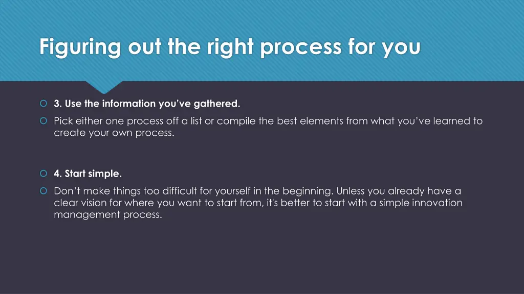 figuring out the right process for you 2