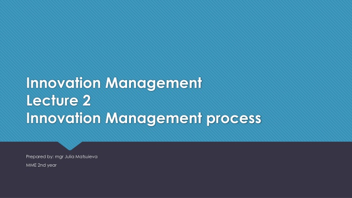 innovation management lecture 2 innovation