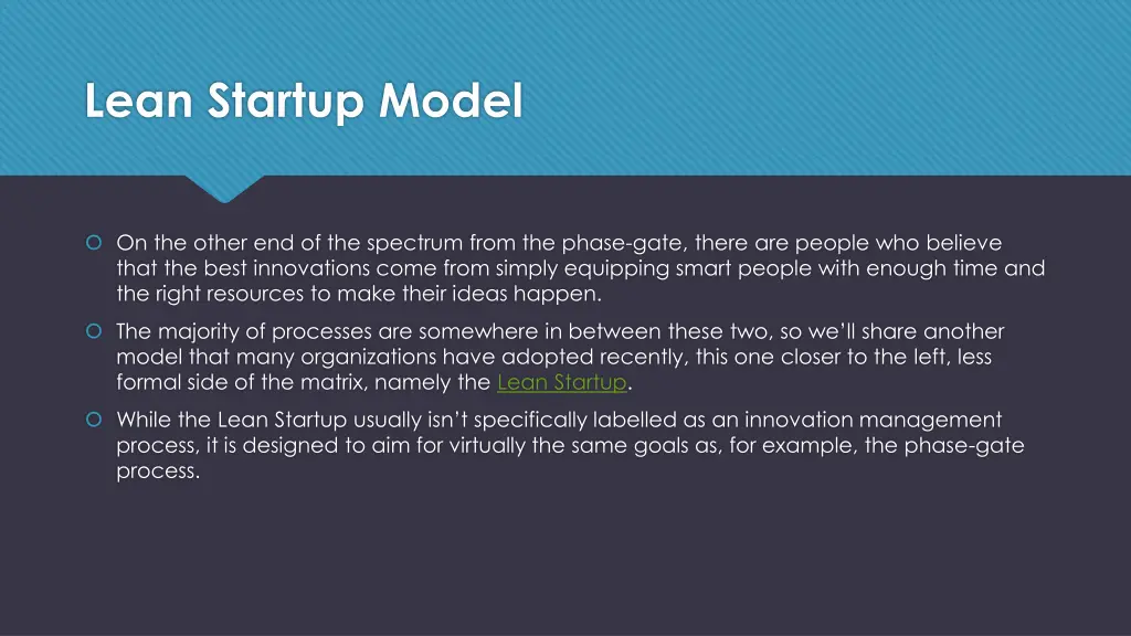 lean startup model