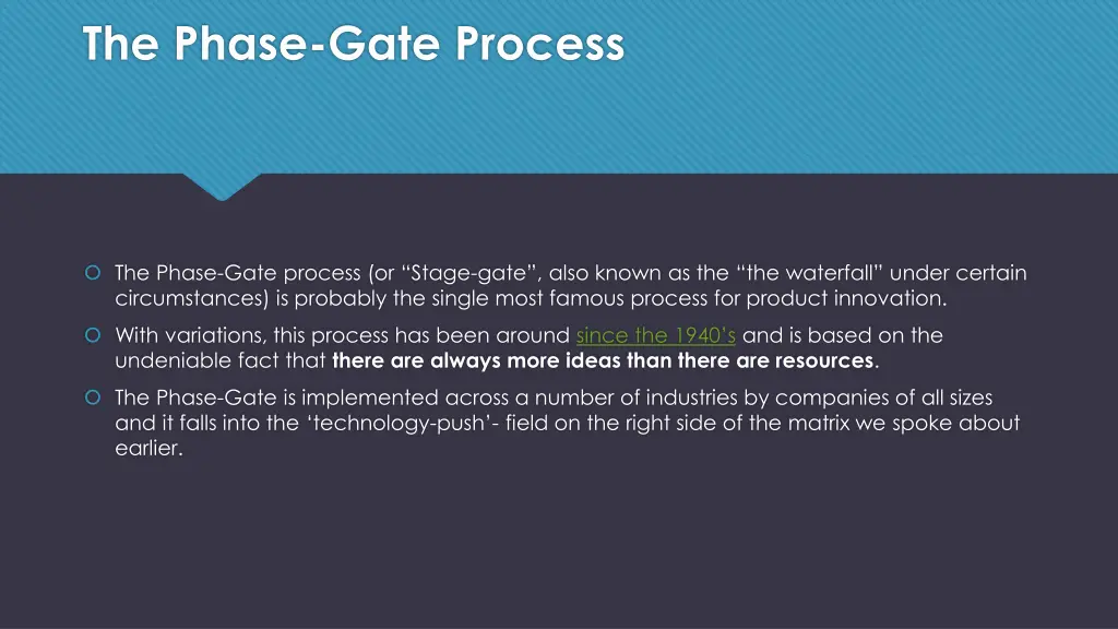 the phase gate process