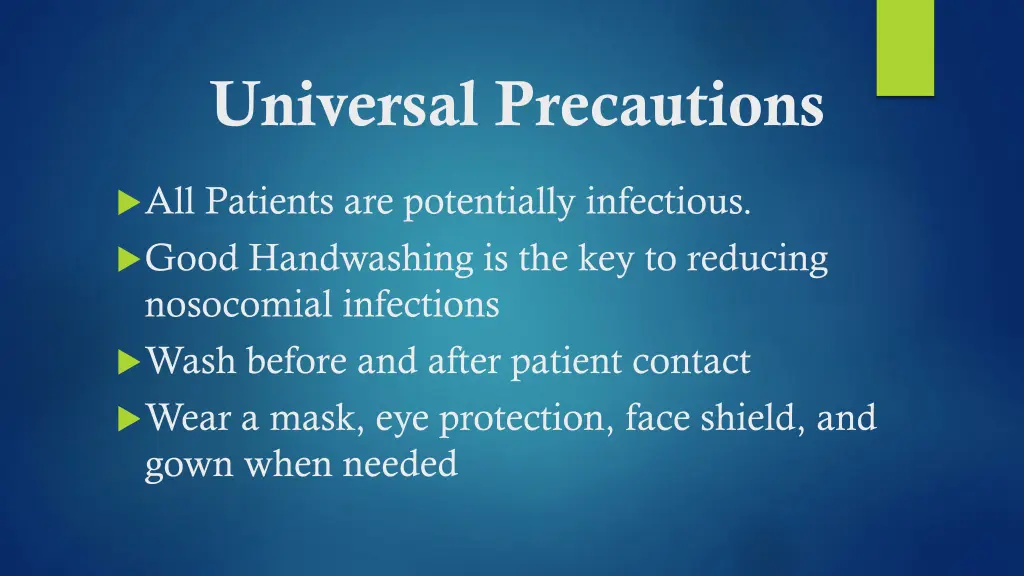 universal precautions