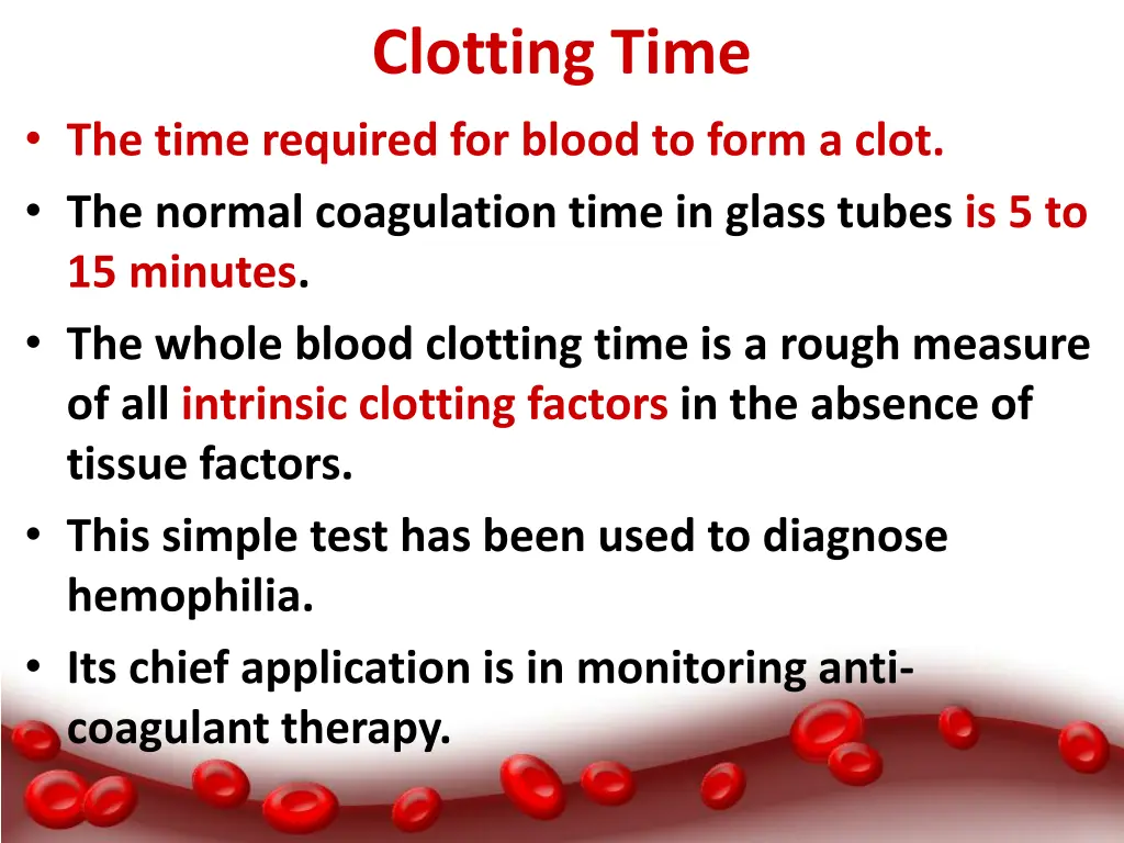 clotting time 1