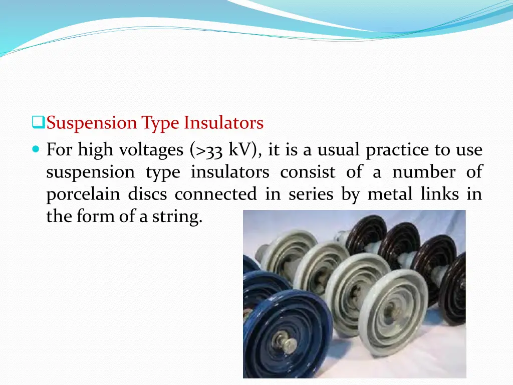 suspension type insulators for high voltages