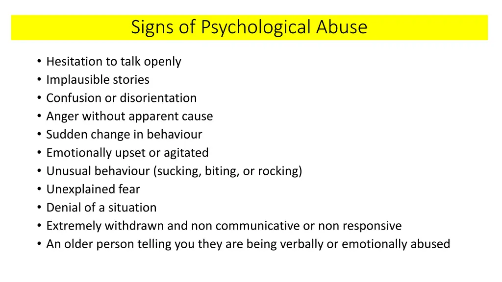 signs of psychological abuse