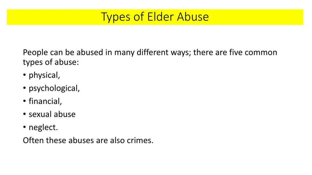 types of elder abuse