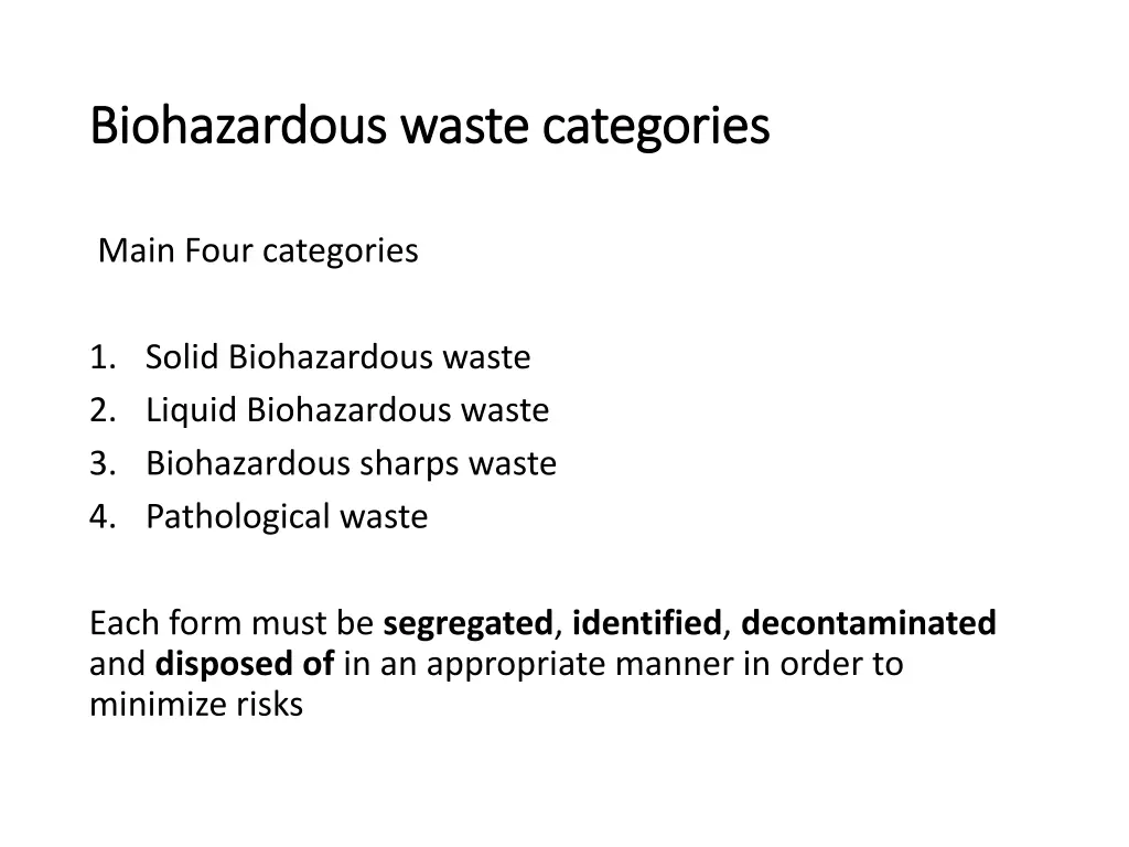 biohazardous biohazardous waste categories waste