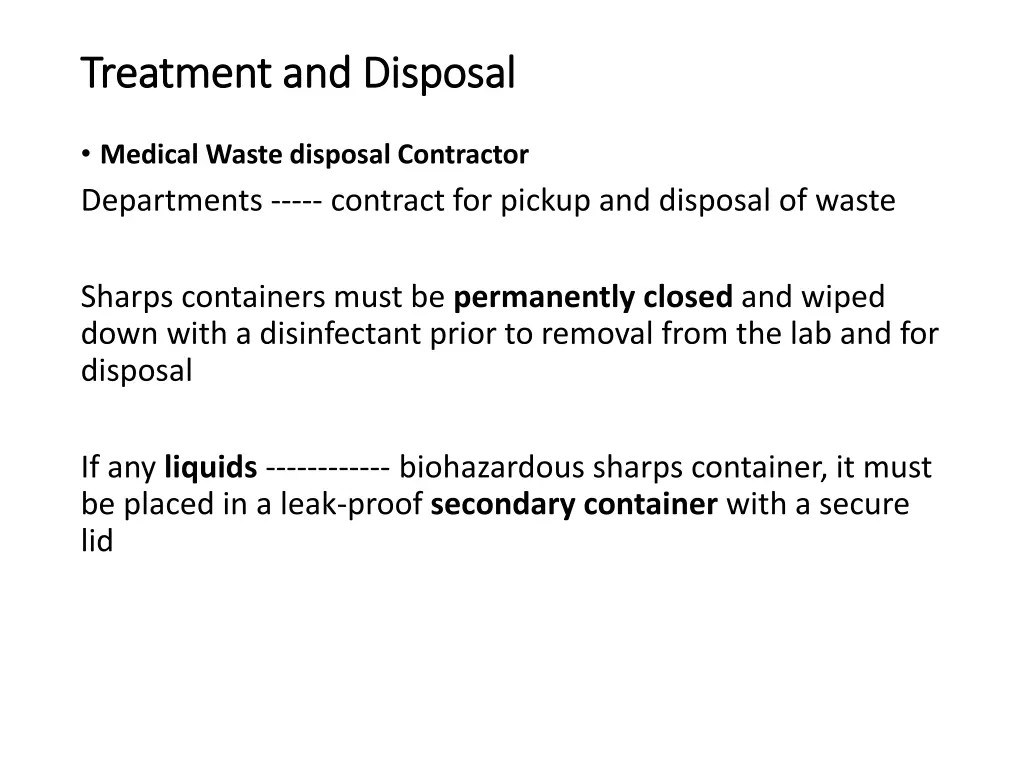 treatment and disposal treatment and disposal 2