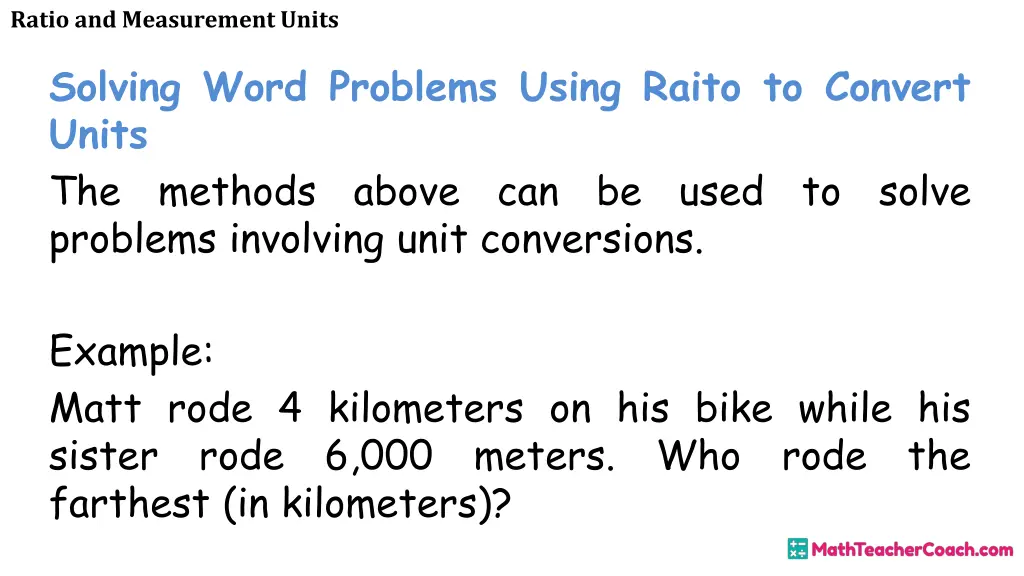 ratio and measurement units 12