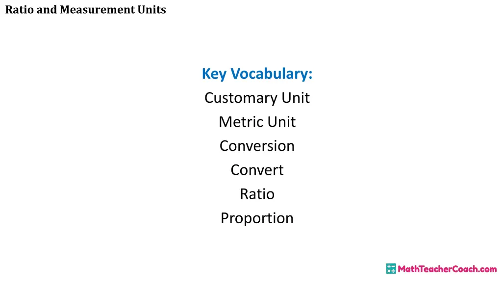 ratio and measurement units 2