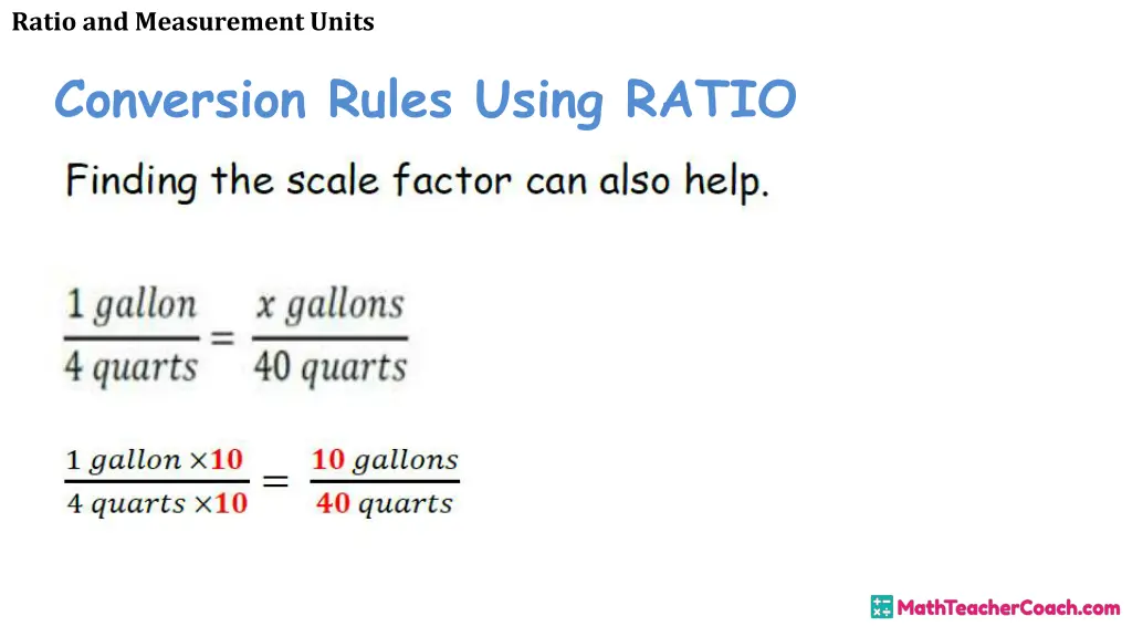 ratio and measurement units conversion rules 3