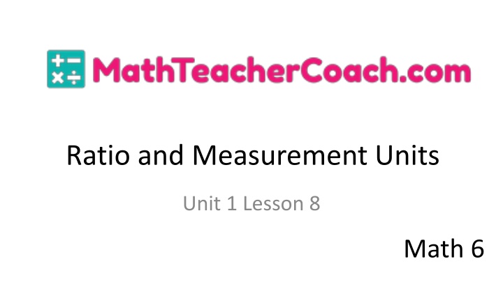 ratio and measurement units