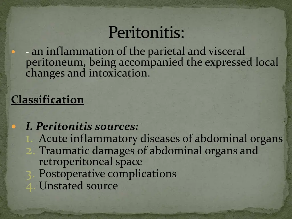 peritonitis