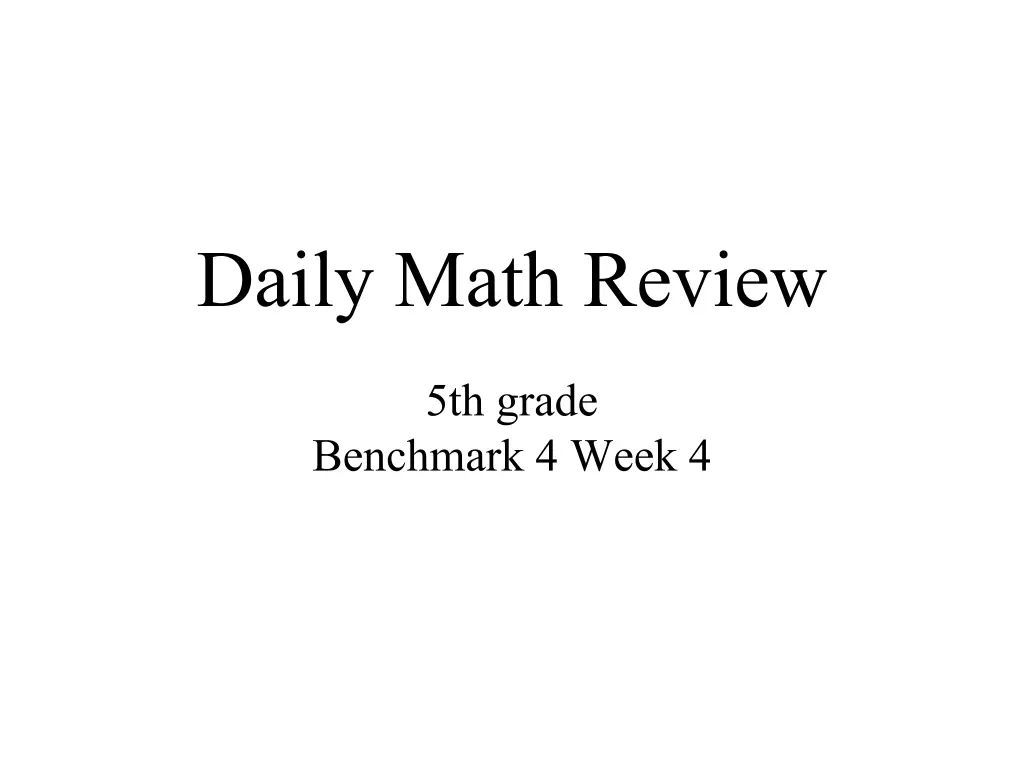 daily math review 1