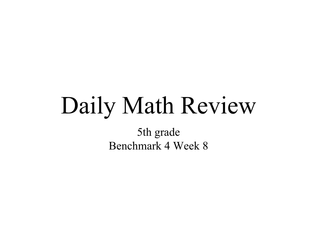 daily math review 2