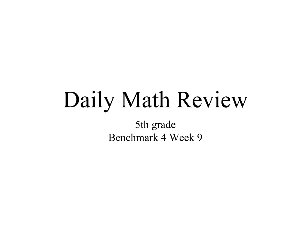 daily math review 3