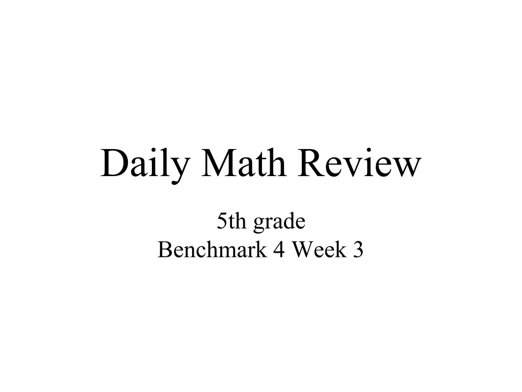 daily math review