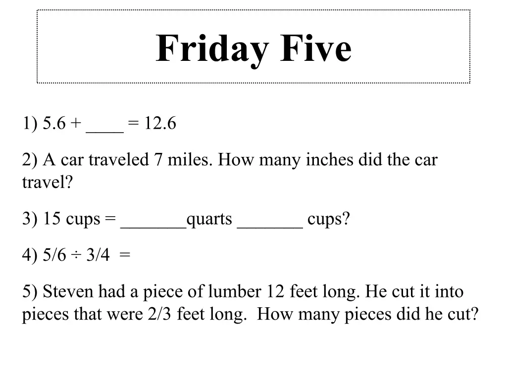 friday five 5