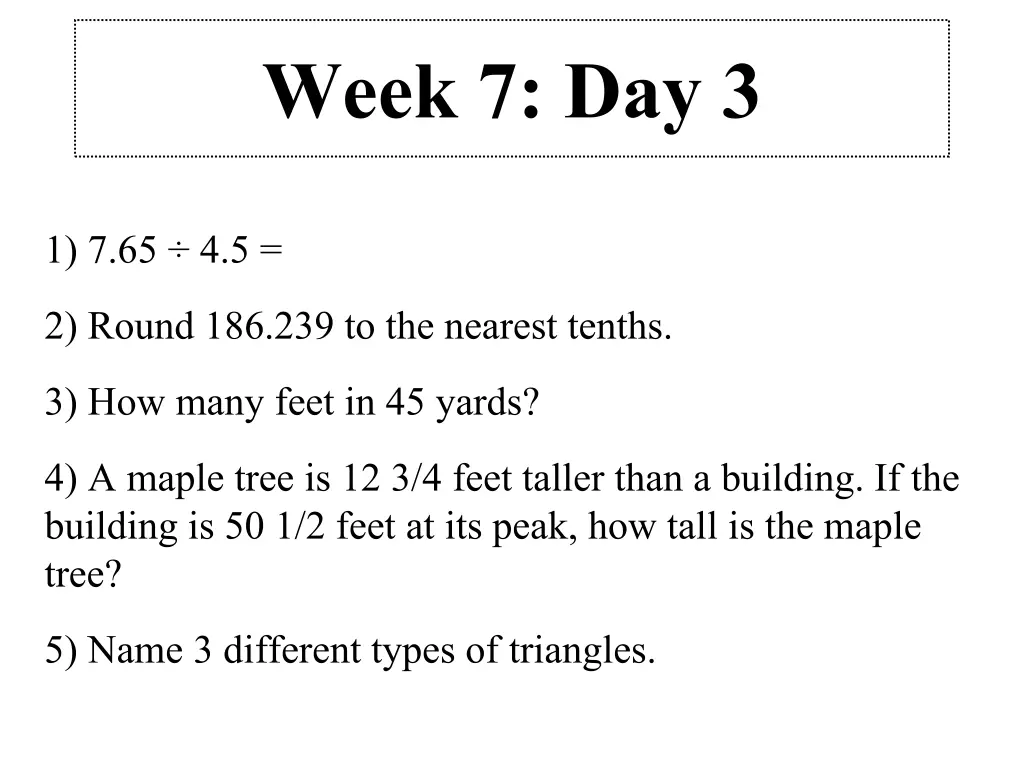 week 7 day 3