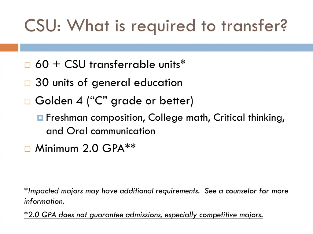 csu what is required to transfer