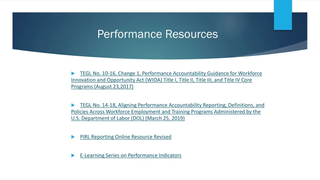 performance resources