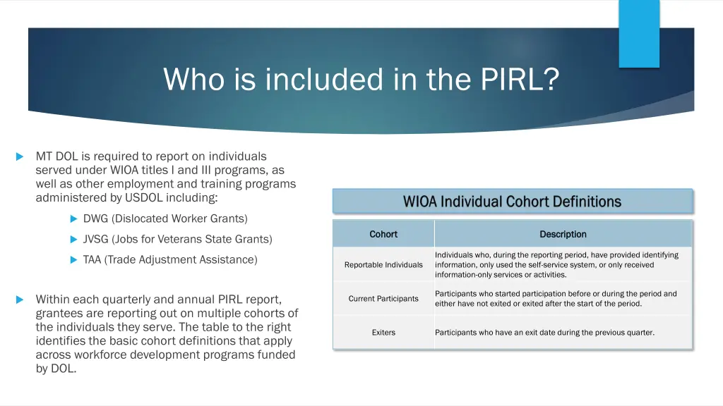 who is included in the pirl