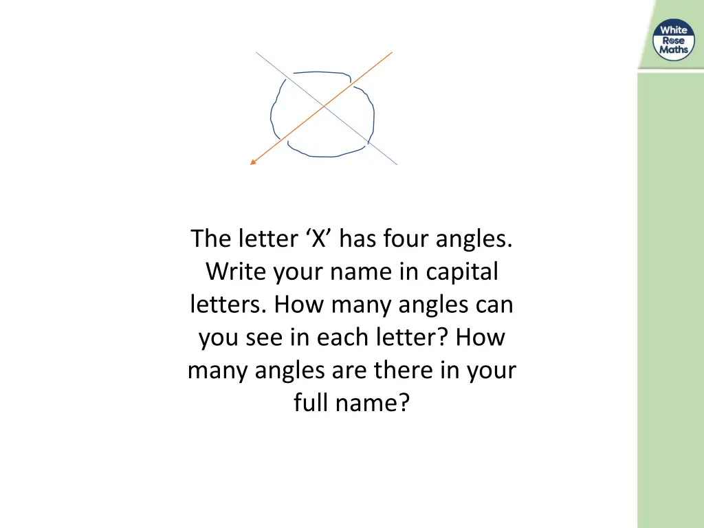 the letter x has four angles write your name