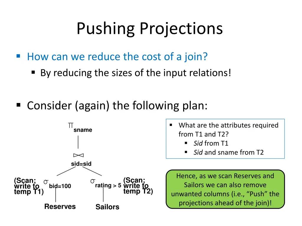 pushing projections