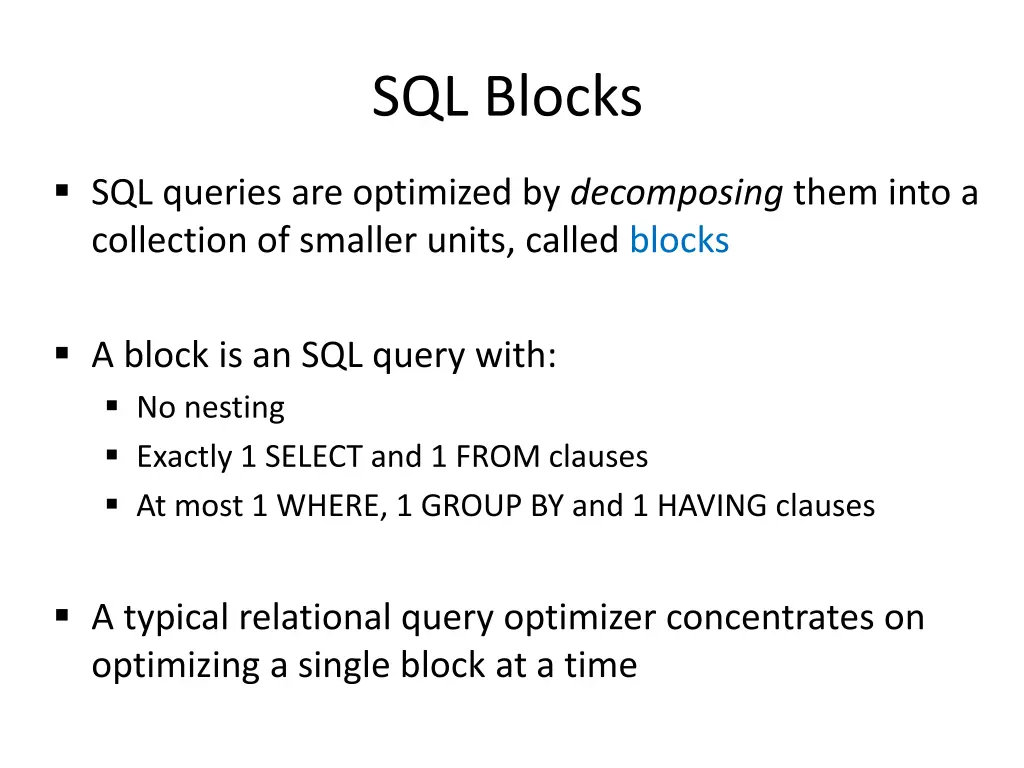 sql blocks