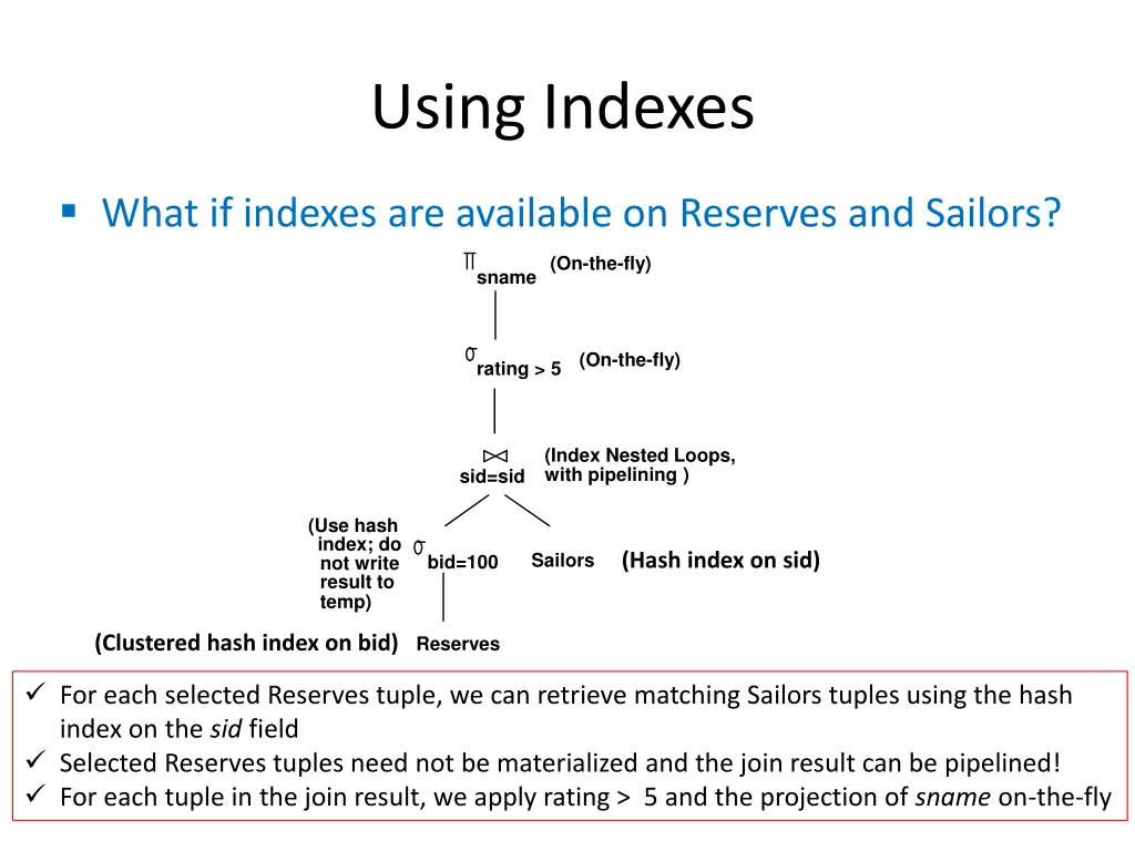 using indexes 1