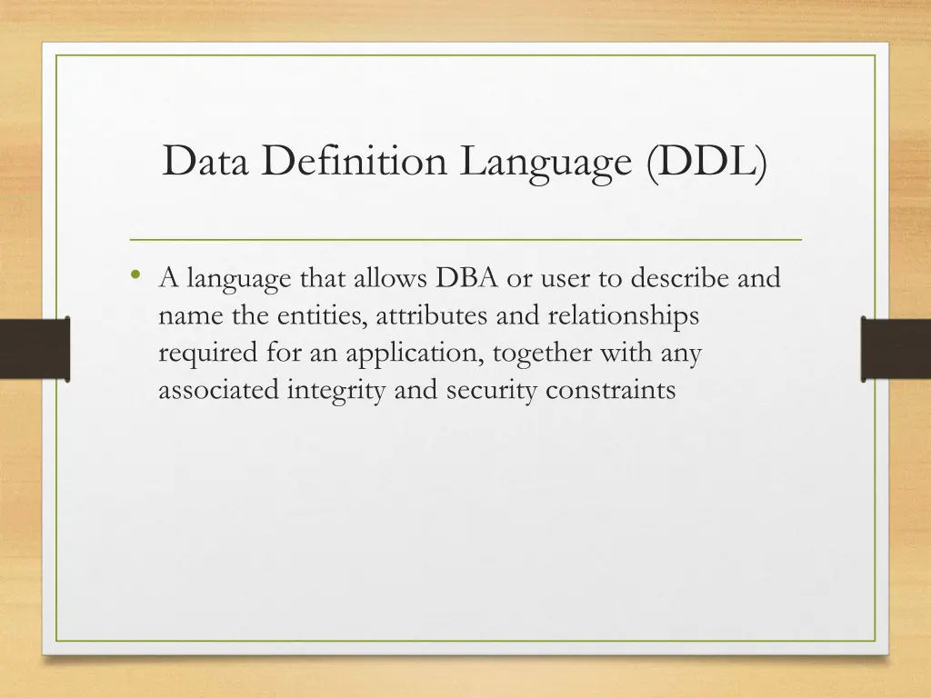 data definition language ddl