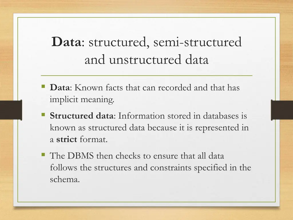 data structured semi structured and unstructured