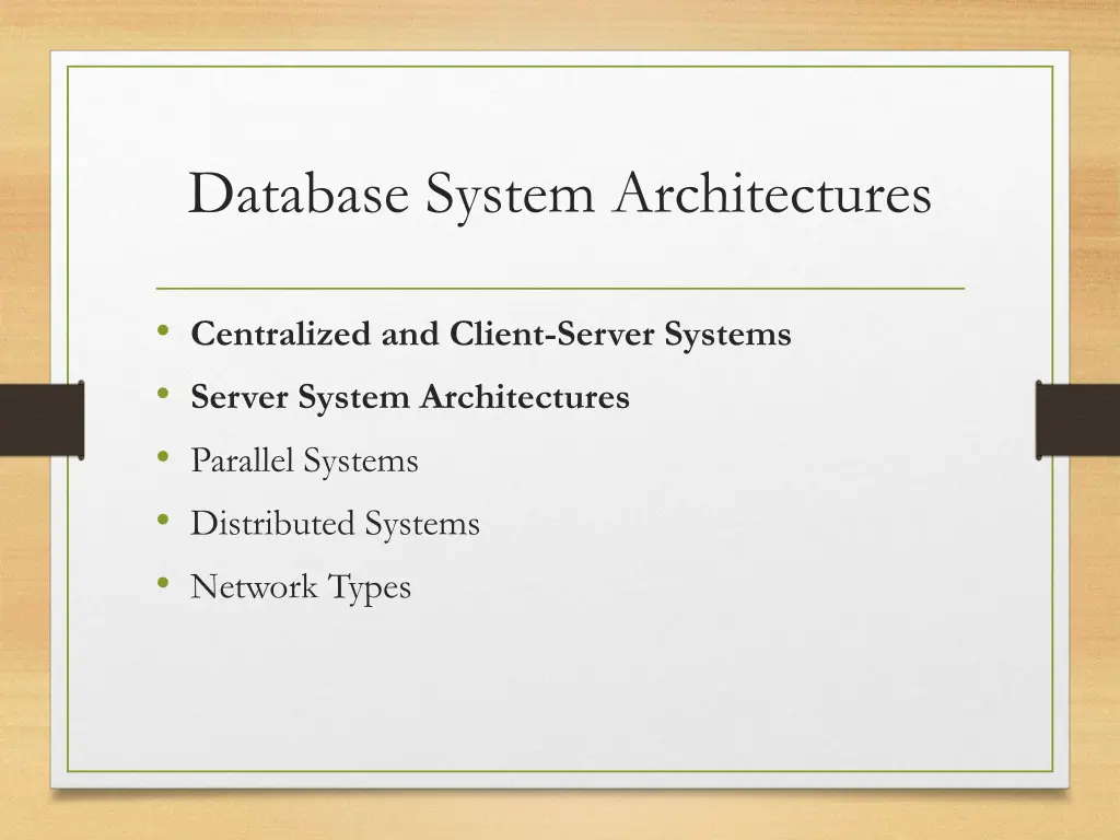 database system architectures