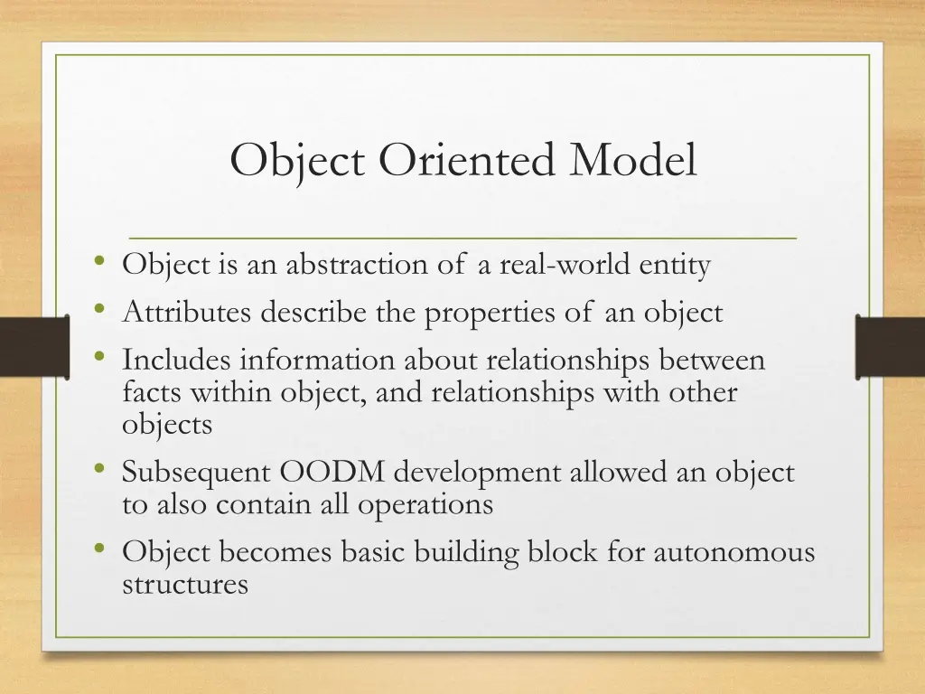 object oriented model