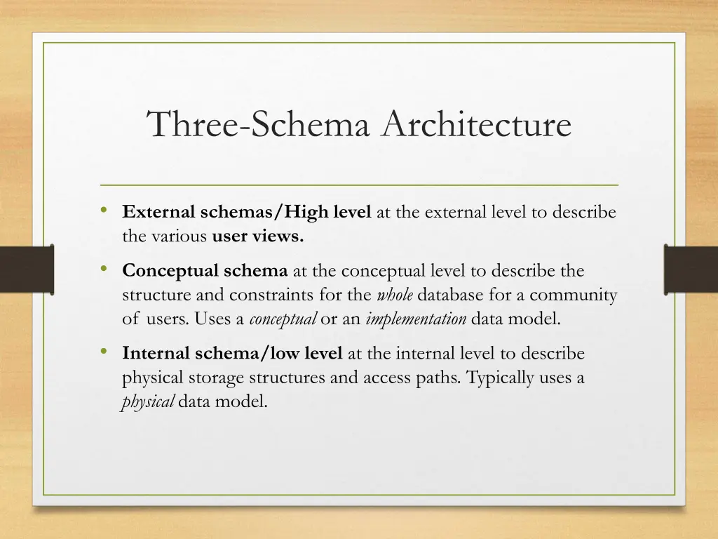 three schema architecture