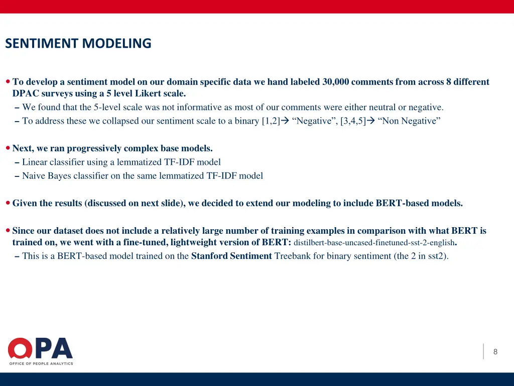 sentiment modeling