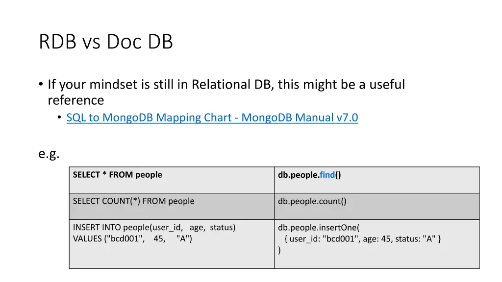 rdb vs doc db