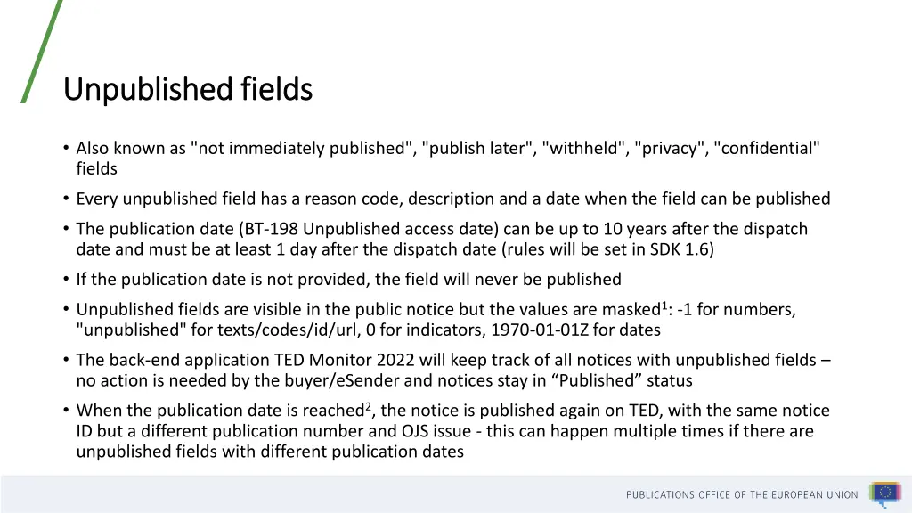 unpublished fields unpublished fields