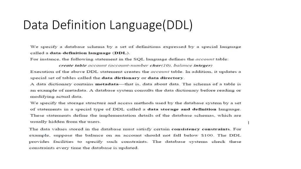 data definition language ddl