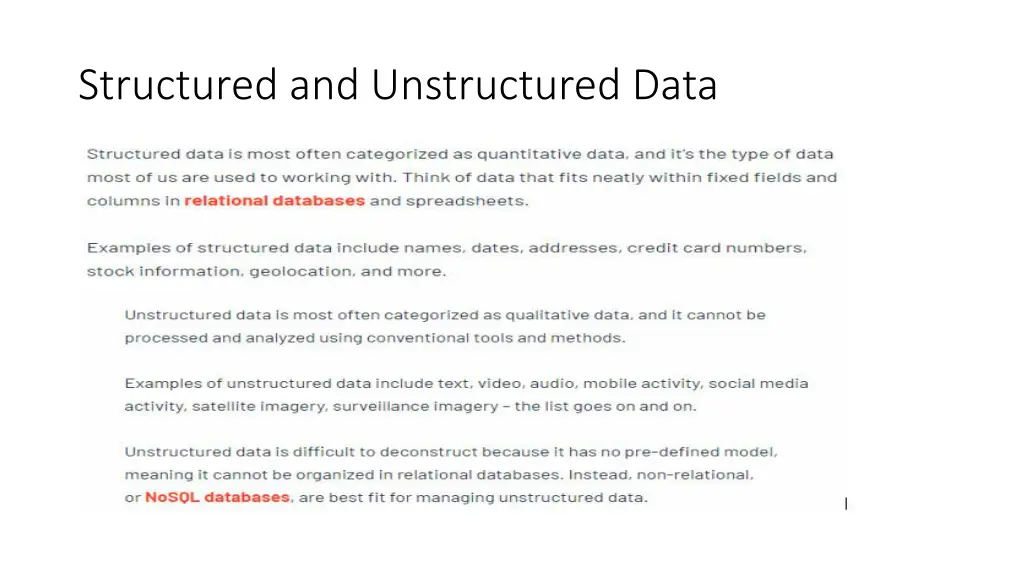 structured and unstructured data