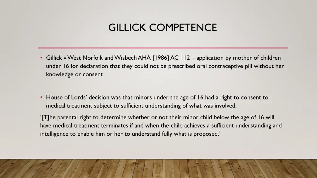 gillick competence