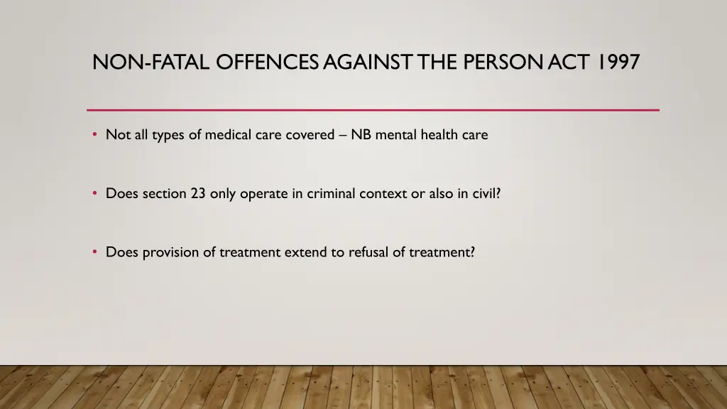 non fatal offences against the person act 1997 1