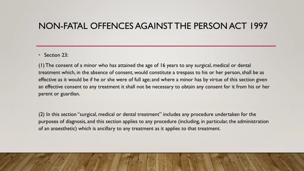 non fatal offences against the person act 1997