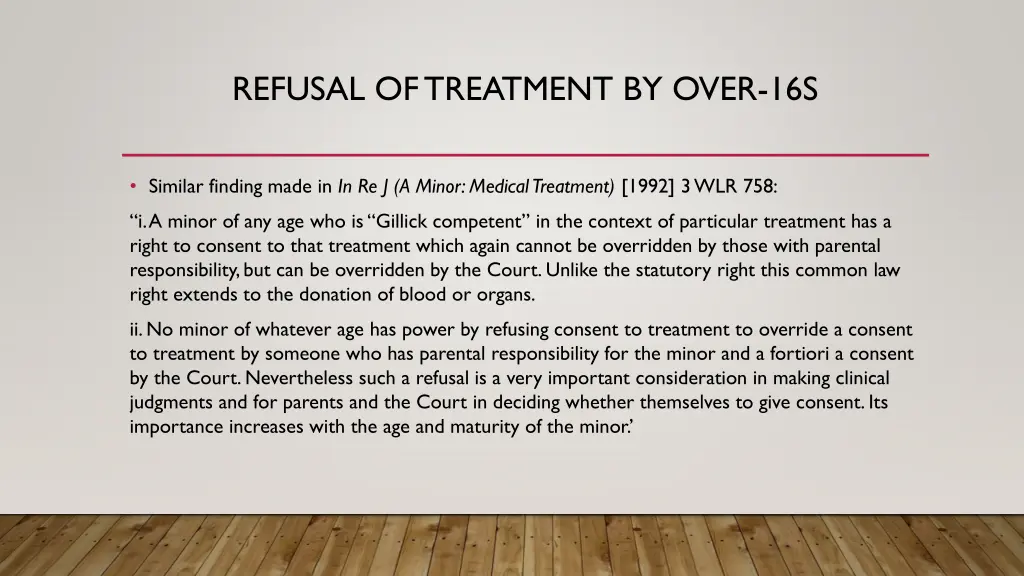 refusal of treatment by over 16s 1