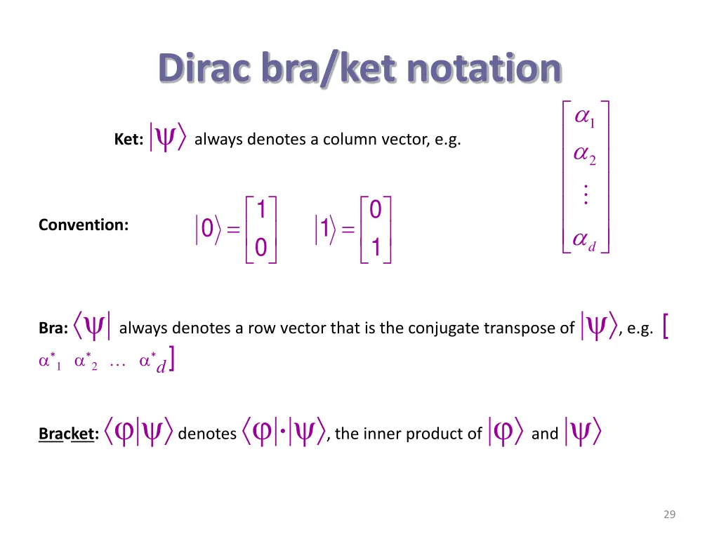 dirac bra ket notation